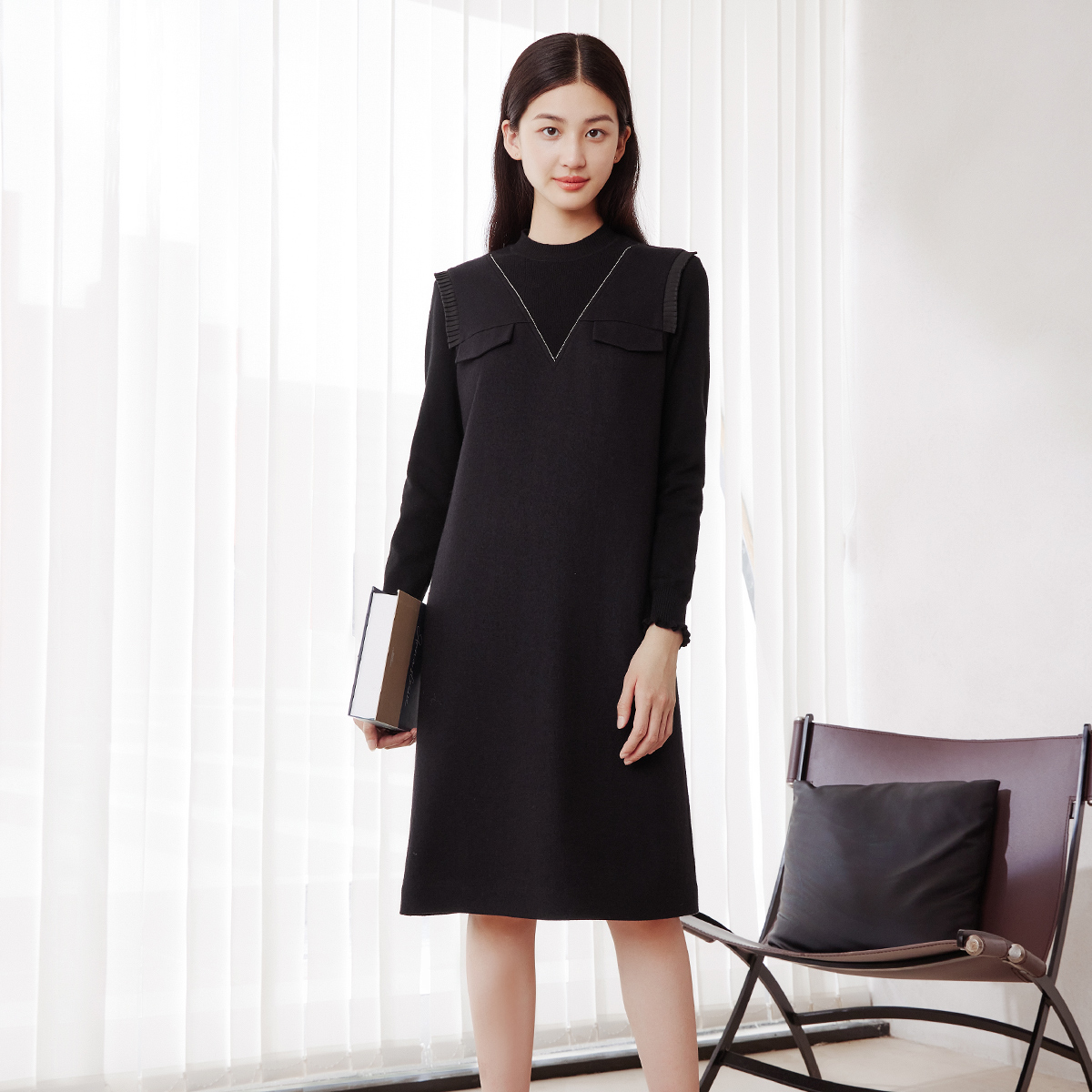 歌蒂诗优雅气质A字裙中长裙