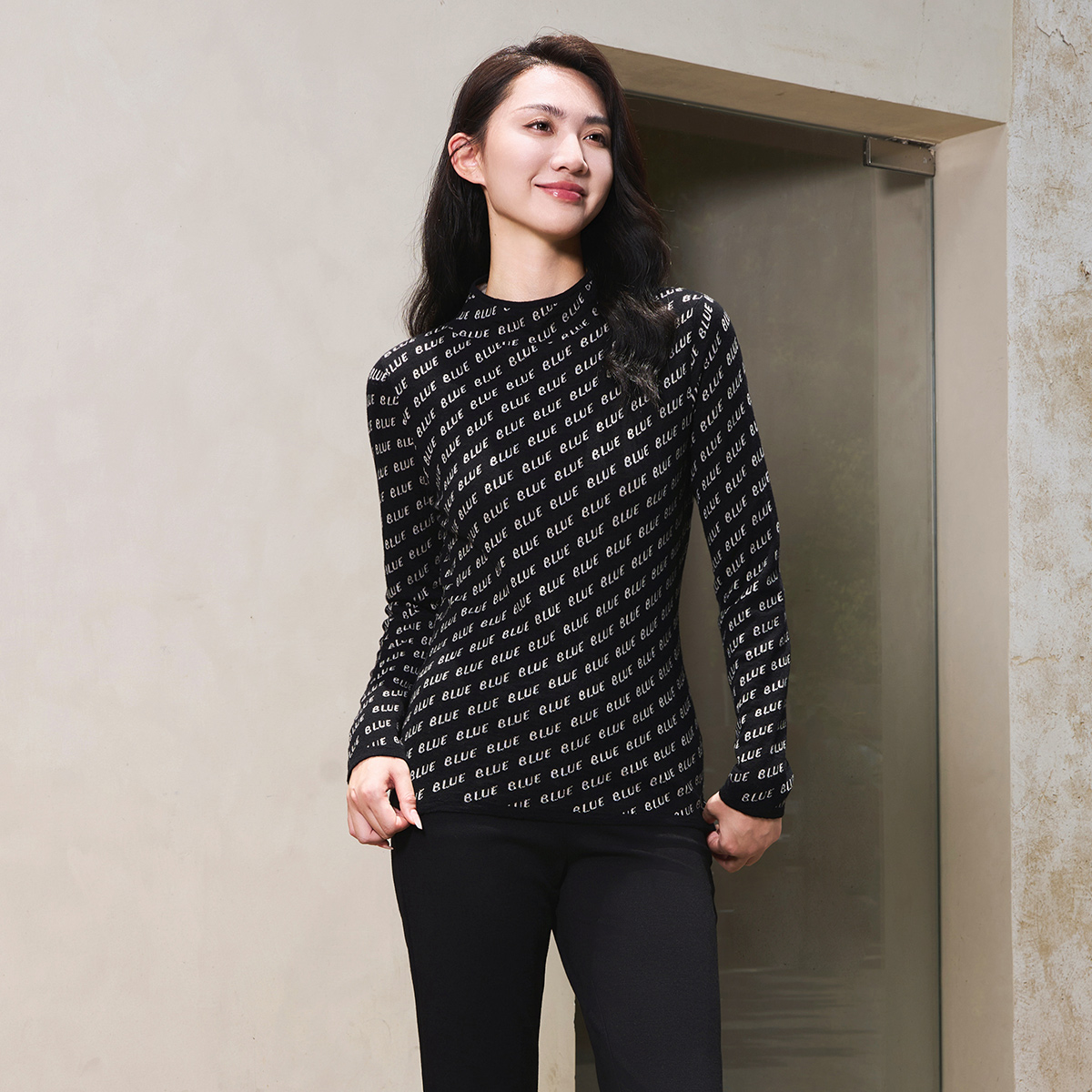 歌蒂诗套头半高领修身针织衫