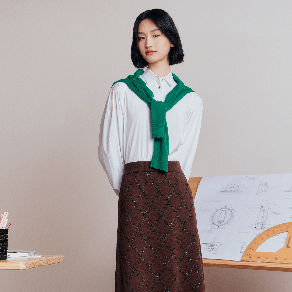 歌蒂诗宽松简约时尚POLO领长袖