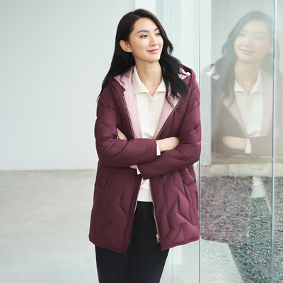 歌蒂诗简约时尚中长款羽绒服
