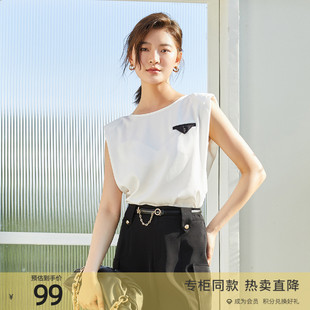 歌蒂詩夏季 T恤背心上衣女8C22S0184 簡約百搭寬松無袖 專柜新款