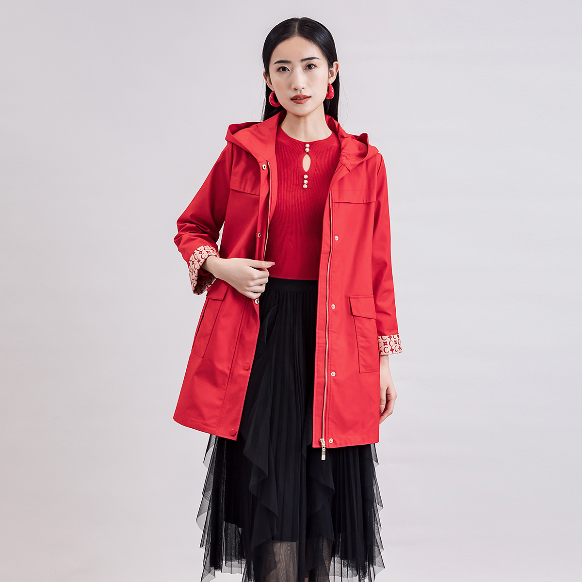 歌蒂诗秋季中长款风衣时尚