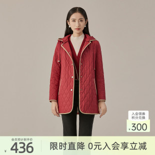 歌蒂诗秋冬专柜新款时尚气质保暖防风连帽外套女 1D33M2631