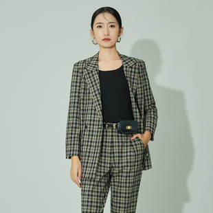 格纹西装 歌蒂诗秋季 通勤简约气质经典 时尚 外套3B36W1178 专柜新款