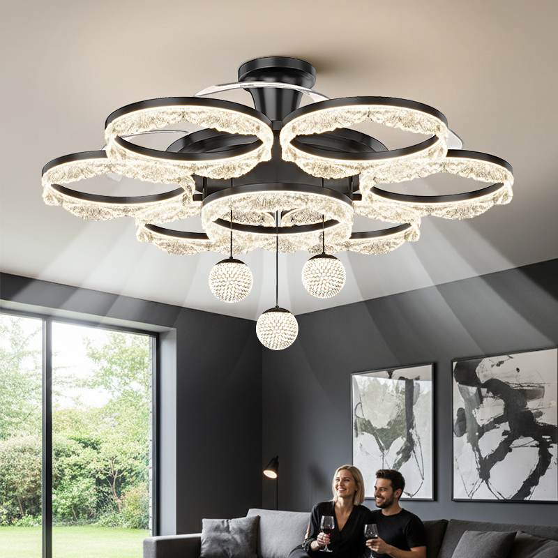 惠普2025新款风扇灯客厅吊扇灯高级感轻奢意式极简全屋套餐灯具