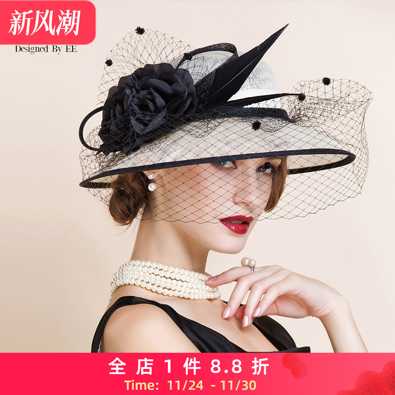 ee优雅原创英伦礼帽麻纱女