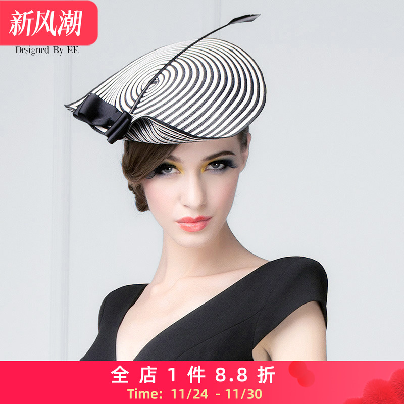 EE这个杀手英伦条纹礼帽宴会女