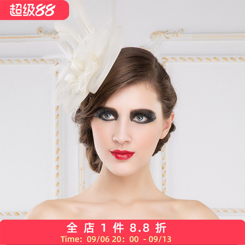 EE 欧美网纱羽毛发箍 头花 舞会宴会T台潮品 春夏新款女2209