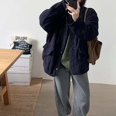 韩代25fw时尚工装风摇粒绒外套