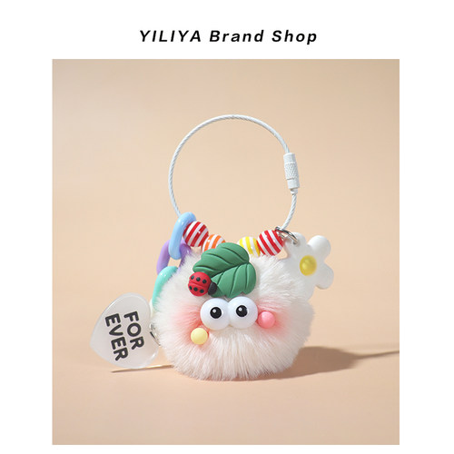 可爱腮红瓢虫小煤球包包挂件