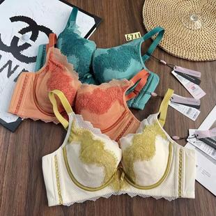 甜美蕾丝簿海绵记忆软钢圈软骨收副乳云感棉聚拢调整型内衣文胸罩