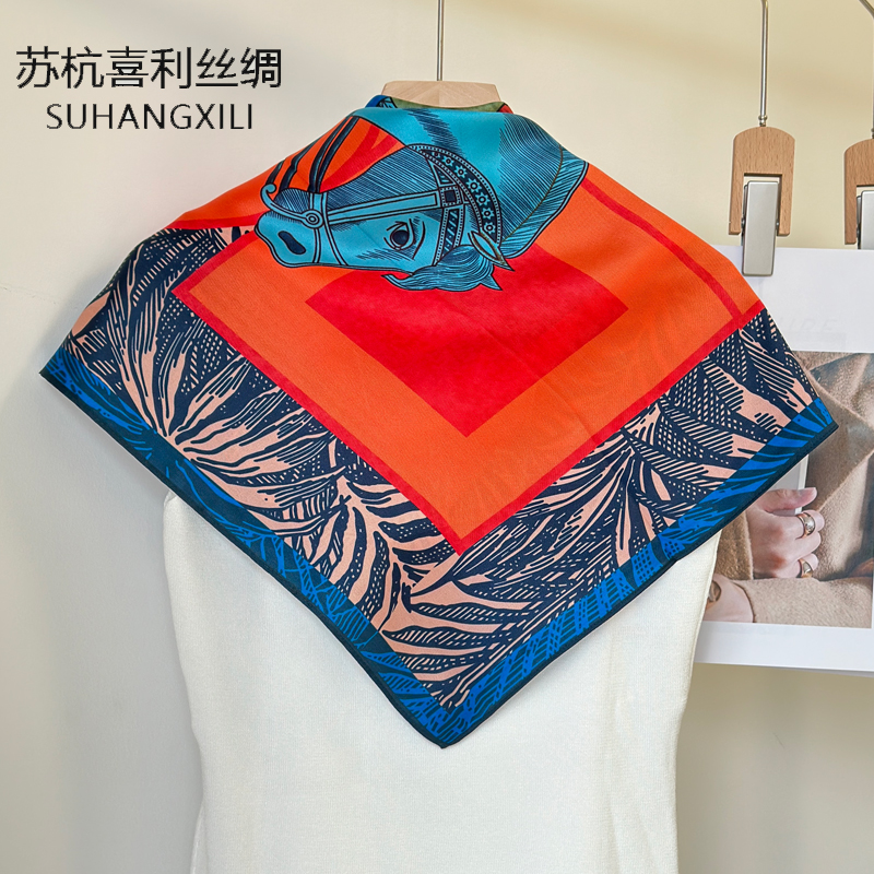 复古印花大方巾丝巾女百搭时尚