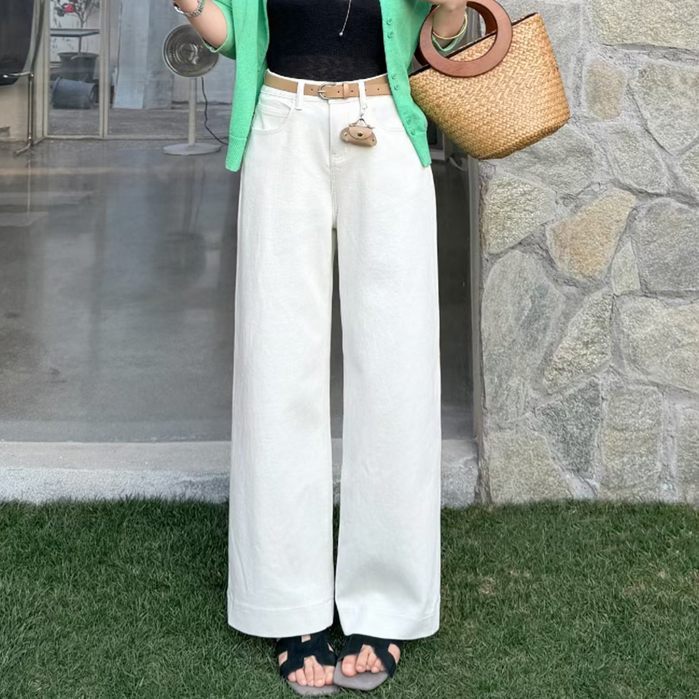 2026春季新款JEANS阿凡牛67797宽松显瘦九分女牛仔直筒阔腿奶奶裤