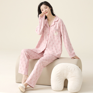 睡衣女春秋款纯棉长袖长裤女士可爱卡通秋冬可外穿舒适家居服套装