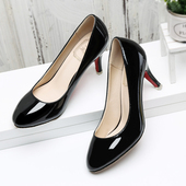 圆头高跟鞋 31浅口32裸粉色33女鞋 细跟大码 40女43中跟41小码