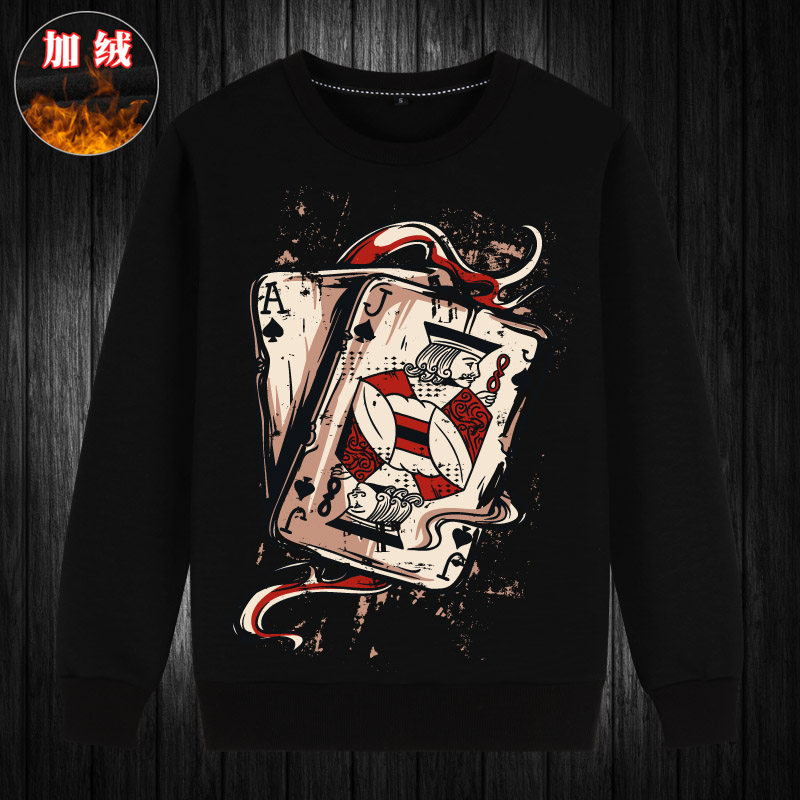 扑克牌人鹰雷神之锤十字架枪自由女神像欧美男装卫衣服西海岸外套