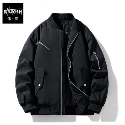 伟臣冬季大码男装棒球服加肥加大男棉服胖子外套冬装