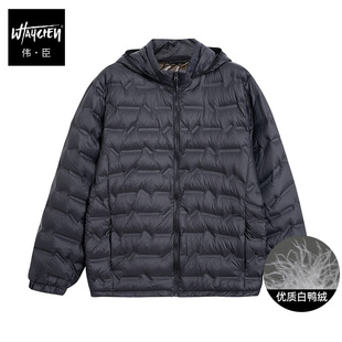 伟臣男式潮流大码冬季轻薄羽绒服胖子加肥加大宽松百搭保暖男外套
