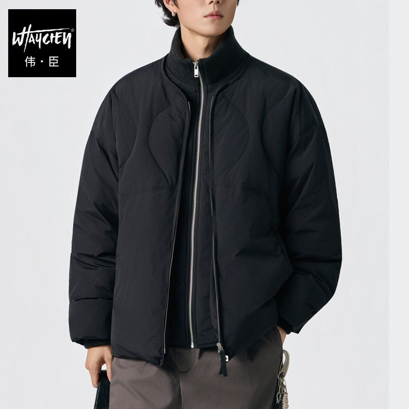 伟臣大码男装羽绒服加肥加大男外套冬装冬季潮胖立领