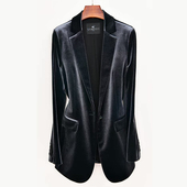 新款 气质小西装 金丝绒职业西装 春装 外套时尚 修身 大码 丝绒百搭西服