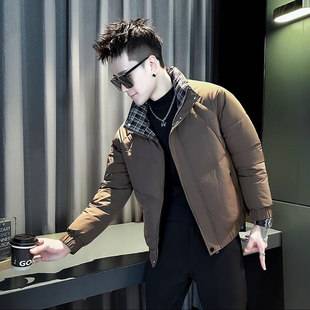 冬季假两件棉衣男士今年流行羽绒服2025最新款爆款高级感痞帅外套