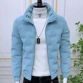 潮流休闲冬款 棉服外套韩版 修身 时尚 百搭保暖纯色立领潮男新品 棉服