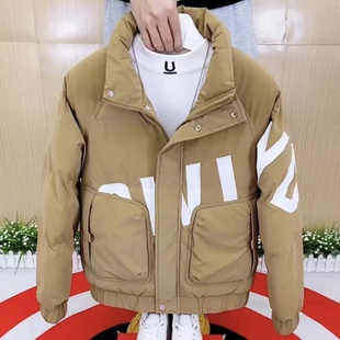 羽绒棉服男士立领加厚保暖帅气男装网红同款休闲网红潮牌棉衣外套