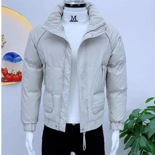 男士冬季时尚百搭修身棉服外套时尚潮流保暖棉衣青少年痞帅外套男