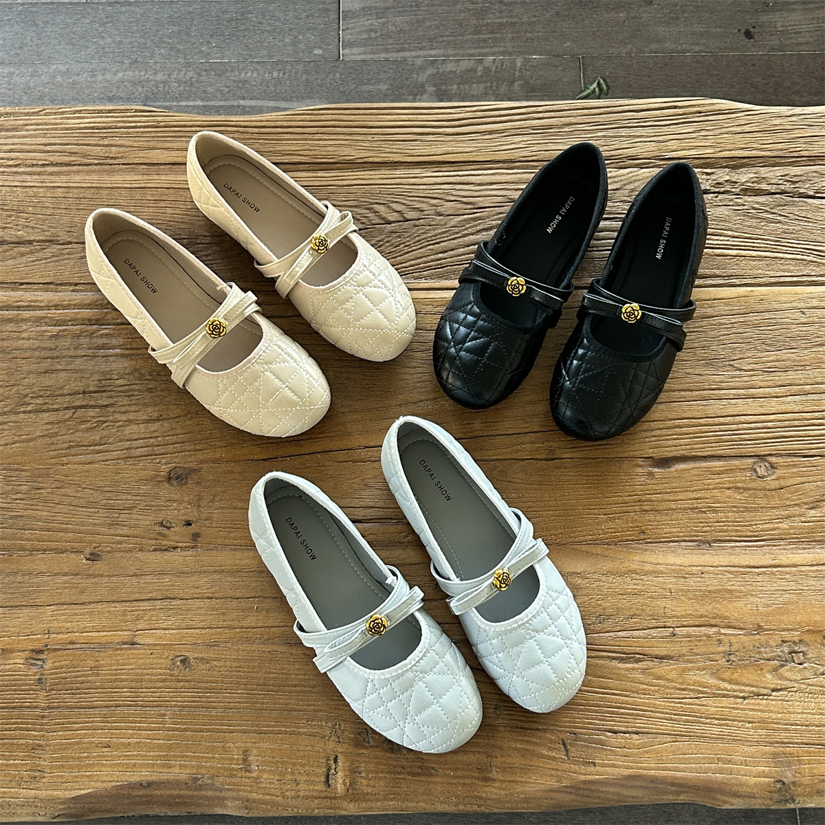 单鞋女平底小香风2026年新款韩版菱格纹学院风一脚蹬低跟玛丽珍鞋,女鞋,浅口单鞋,淘宝优惠券,粉丝福利购,淘宝优惠卷