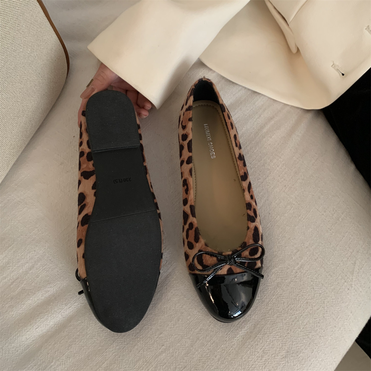 单鞋女低跟复古豹纹2026年新款蝴蝶结软底舒适一脚蹬玛丽珍鞋平底,女鞋,浅口单鞋,淘宝优惠券,粉丝福利购,淘宝优惠卷