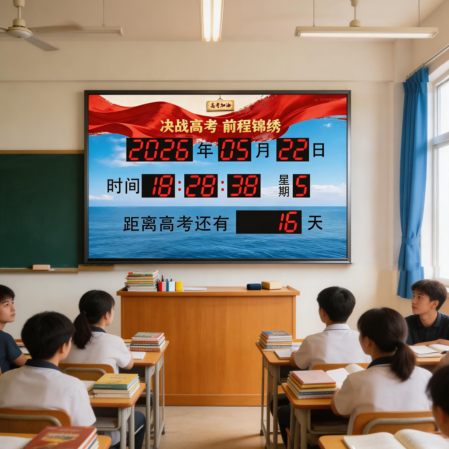 高考倒计时电子万年历天数中考倒计时项目安全计时天数电子钟插电