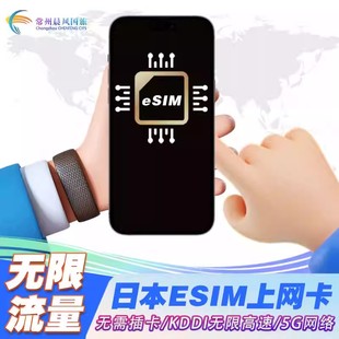 【原生eSIM】日本电话流量上网卡KDDI无限流量可选5G旅游东京大版
