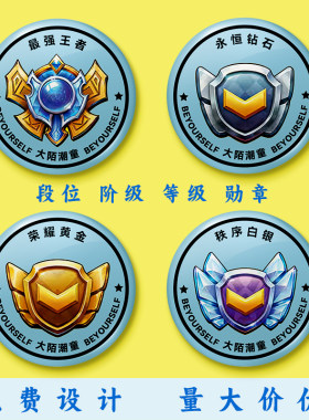 定制学生等级表扬勋章闯关徽章