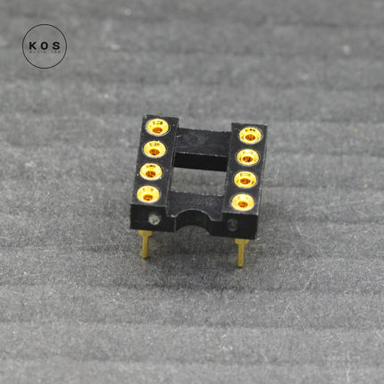 KOS TECH | DIP8 运放座 通体5U镀金 物理本位级 航天品质IC插座