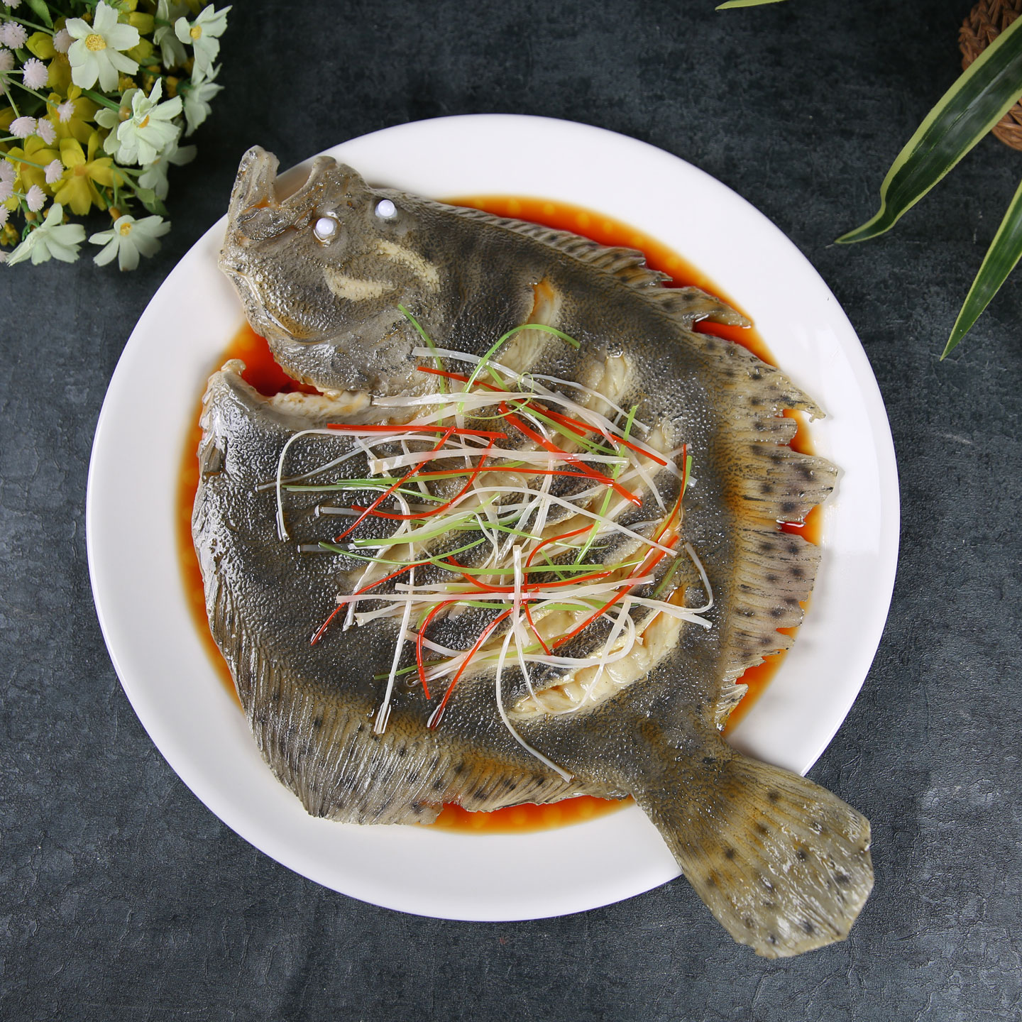 仿真清蒸多宝鱼模型假菜假鱼样品