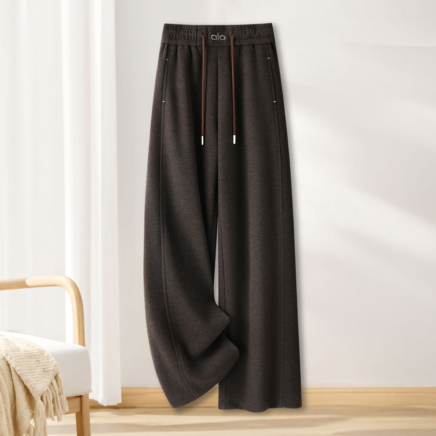 软糯亲肤休闲羊毛阔腿休闲裤