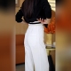 女2026春季 垂感显瘦休闲微喇裤 新款 裤 高腰通勤西装 白色直筒喇叭裤