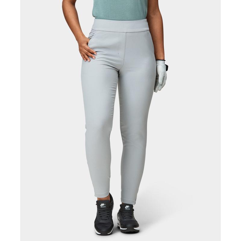 代购代购MACADE女士运动裤高腰设计多口袋拉链后袋腰部松紧浅灰