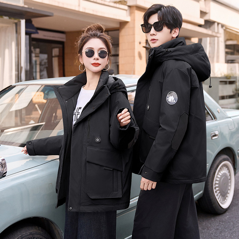 2025冬季加厚棉服男女宽松休闲工装棉袄新款连帽冲锋棉衣保暖外套