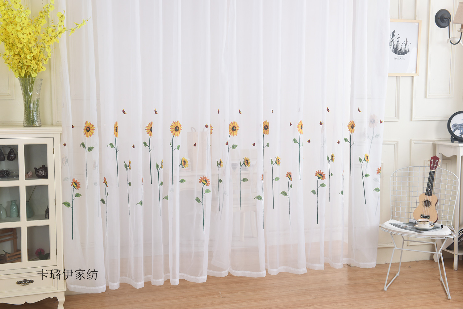 窗帘布料成品刺绣客厅卧室包邮