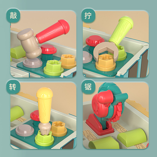 儿童拆装工程车拼组装变形巴士玩具男孩益智拧螺Q丝宝宝一礼物3岁