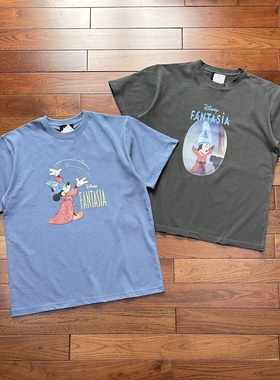 日系潮牌BMS卡通联名款重磅圆领水洗复古做旧宽松男女情侣短袖T恤