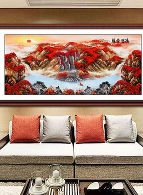客厅自粘贴画山水风景画