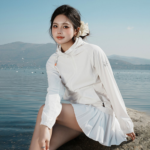 阿莱狼爪夏季男女情侣款冰丝机包防紫外线新款轻薄透气防晒皮肤衣