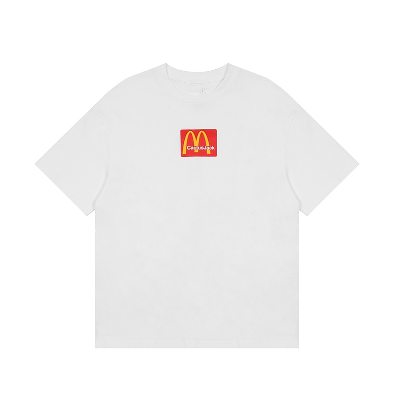 thumbnail for Travis Scott co-branded McDonald's foam print T-shirt summer street hip-hop loose men's and women's short-sleeved tide