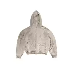 Yeezy Ssason9 Sample Hoodie Heavyweight Double-Layer Washed Vintage Look Zip-Up Hooded Sweatshirt