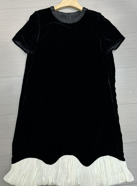 LC-2026夏上新丝绒撞色花苞A版连衣裙YS4-G109