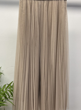 LC-优雅高级感LP网纱压褶毛织半身裙YS2-zl-77S29