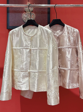 LC-26年早春新中式气质刺绣百搭短外套q06