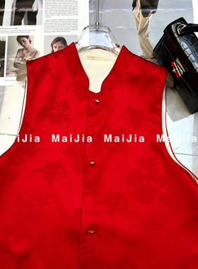 LC26年早春复古提花双面穿马甲J295